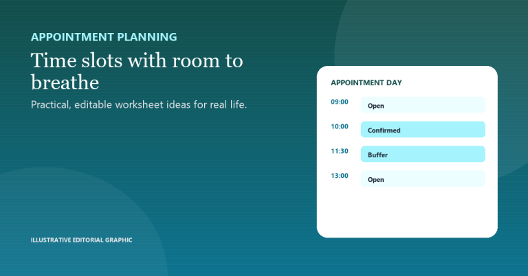 Illustrative editorial graphic for Appointment Planning Templates