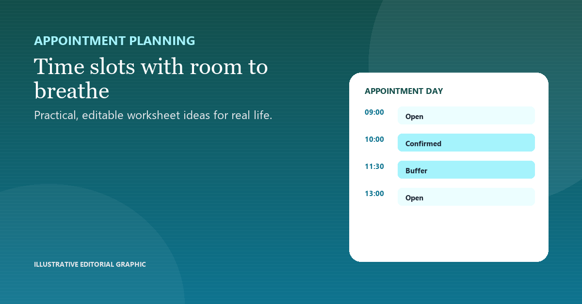 Illustrative editorial cover for Appointment Planning Templates